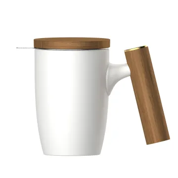 Luxury Tea Mug Set with 304 SLS Infuser and Wooden Lid