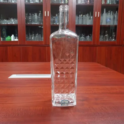 1L Square Vodka Bottle Russia Bottle Glass Vodka