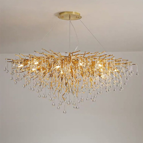 Lustre de Metal Cristal Frisado LEDER