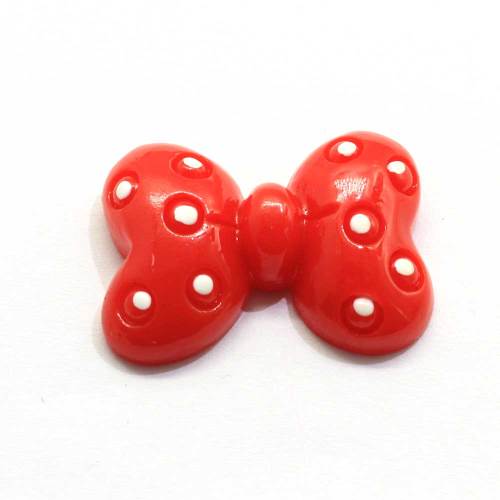 Resin Cute Red Butterfly Shape Bowtie Loose Flat Back Resin Beads Kawaii Design Popular for Craft Decoration DIY Stickers