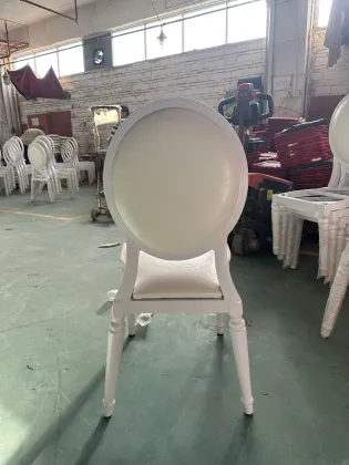 Aluminium White Round Back Hotel Wedding Upholstered Louis XV Wedding Chair