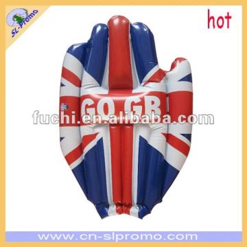 Opblaasbare Engeland PVC Juiching Hand met Union Jack Flag