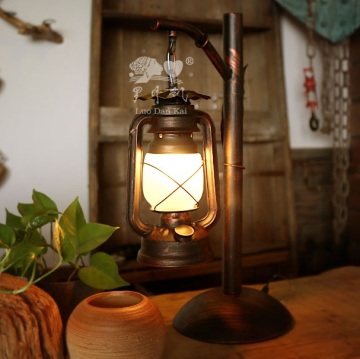 Hotel antique frosted glass lampshade paint iron table lamps
