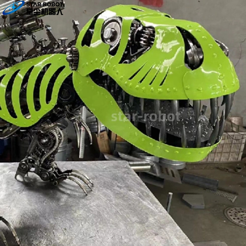 Animatronic Green Dinosaur Mech