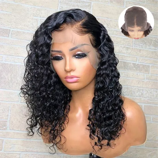 8"10"12"14"16" Inches 100% Cuticle Aligned Peruvian Human Hair HD Lace Front Short Middle Part Bob Wig For Black Women