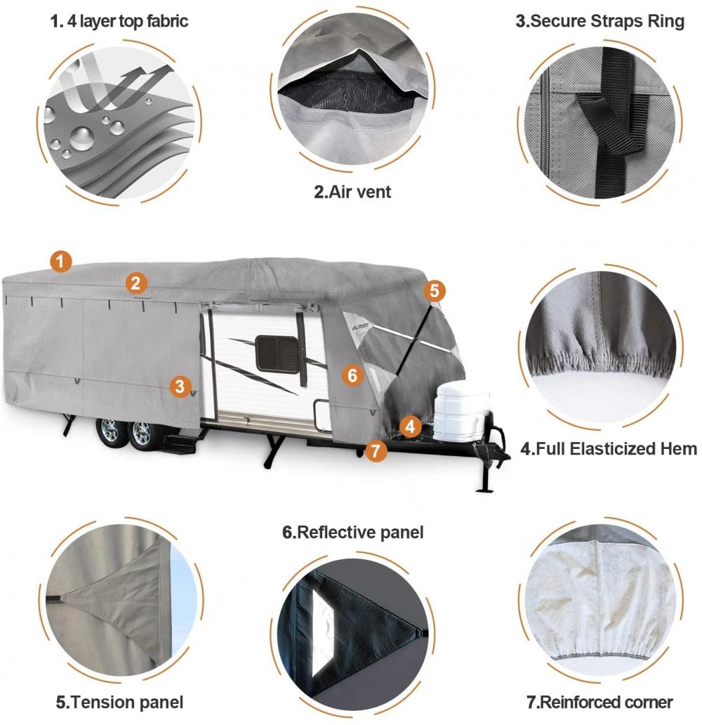 Αξεσουάρ Deluxe 4 Layers Travel Trailer RV Cover