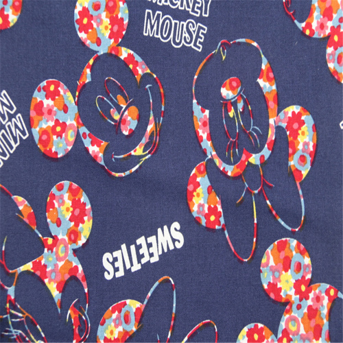 Mickey Mouse Pattern With Cotton Plain Printing