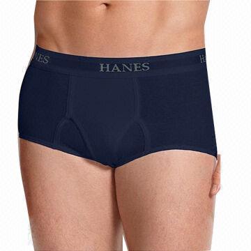 Dark Blue Men's Briefs, Made of 100% cotton Composition, 75% Cotton/25% Polyester Heather
