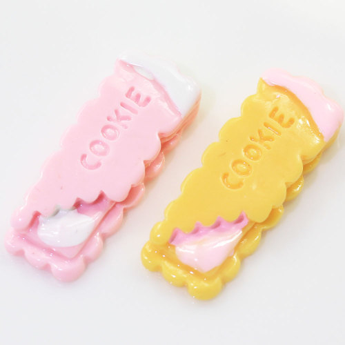 Hot selling Sandwich Biscuits Shaped Resin Cabochon 29*11mm For DIY Craft Decor Flatback Charms Phone Shell Items Spacer