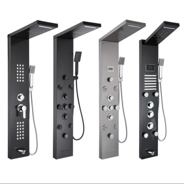SUS304 Brushed Nickel In-Wall Shower Column with LED Temperature Display