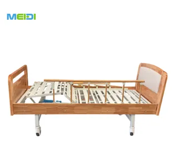 Advanced 2-Function Manual Nursing Bed Wood Home Care Bed for Elderly & Hospital Patients