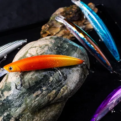 Fish Kit: Minnow Wobblers Crankbait Hard Bait Tackle Artificial Pencil Bait Fishing Lures