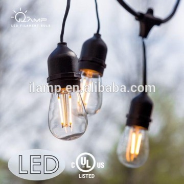 48ft 15 Dropped Sockets LED Outdoor Commercial String Lights S14 Weatherproof Vintage Edison Bulb