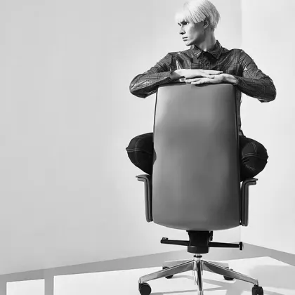 Aluminium Base Genuine Leather Boss Executive Chairs