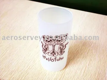 frosted plastic cup