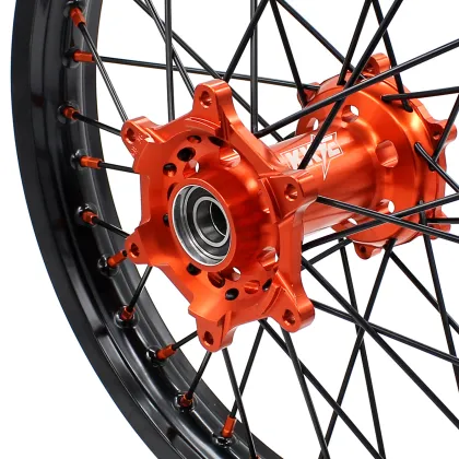 KKE Motorcycle Dirt Bike Wheels for KTM 125/450 EXC SX-F - Orange Hub Black Rim