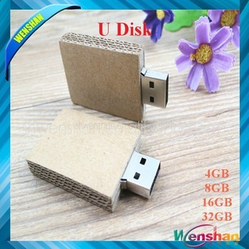 Recycled paper green low-carbon thumb 8gb USB flash stick                        
                                                Quality Assured