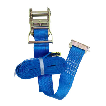 2" x 2" Heavy Duty E-Track Tie Down Straps: Ratchet Straps with Spring Fittings and W-Clips