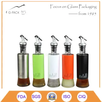 Set of 5 Glass Sauce Bottle, Oil Bottle, Vinegar Bottle
