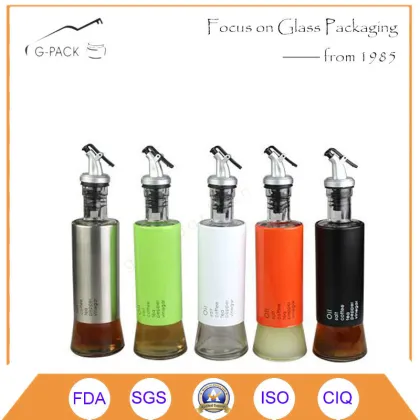 Set of 5 Glass Sauce Bottle, Oil Bottle, Vinegar Bottle