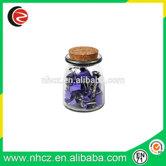 Mini Purple Binder clip in Mini Glass