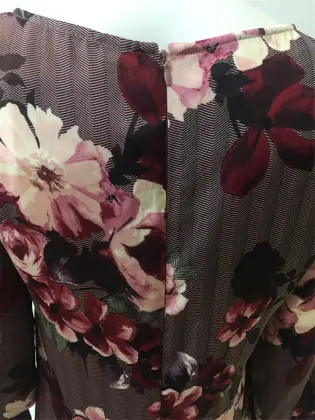 Satin Chiffon Printed Dress