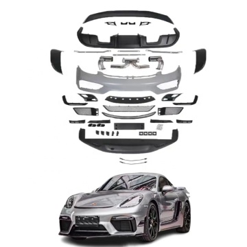 Kit tubuh serat karbon GT4 yang ditingkatkan untuk Porsche 718 Cayman Boxster