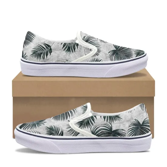Customized Digital Printing Banana Leaf Pedal Canvas Shoes
