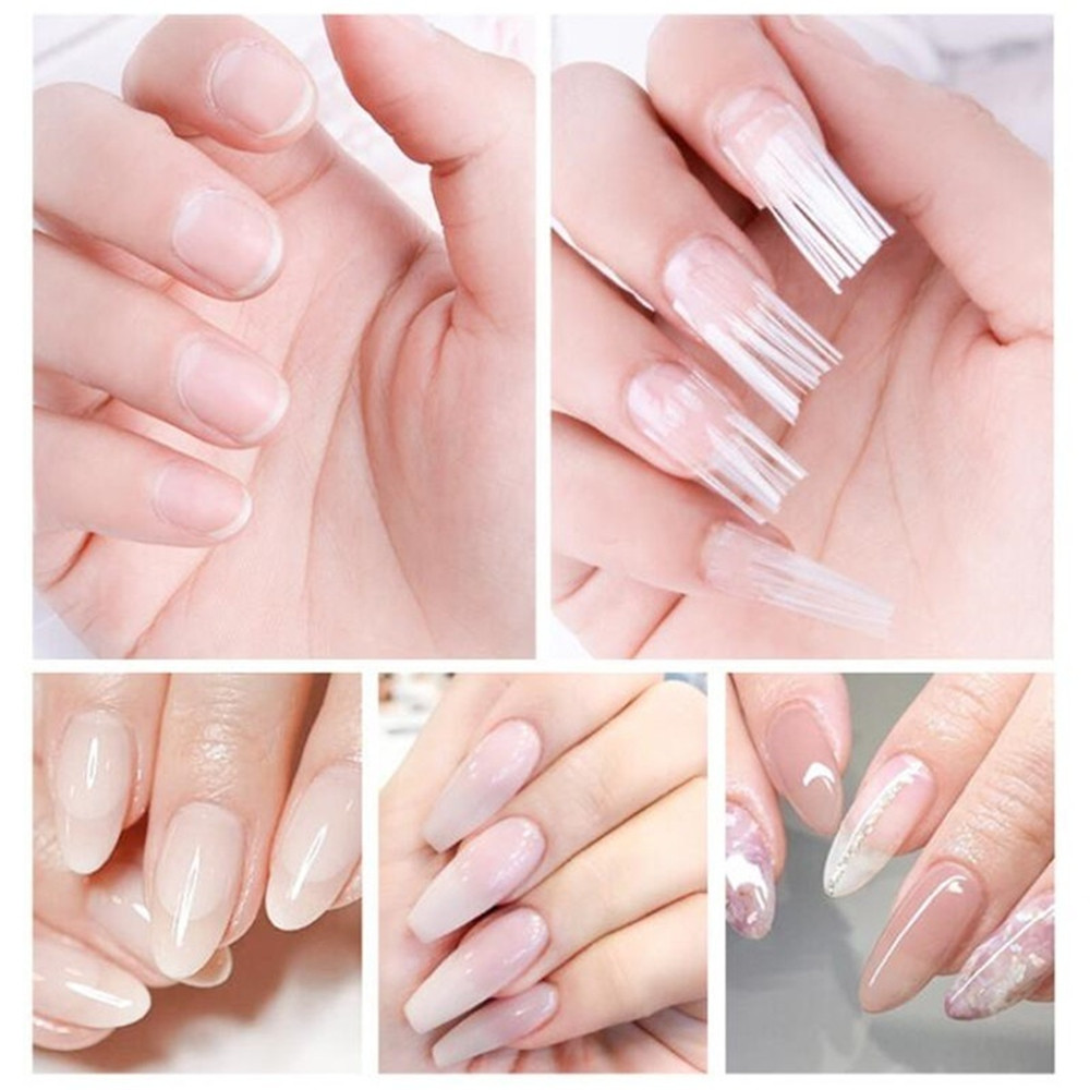 5Pcs/Set Professional Fiberglass Nail Kit Fiber Glass Nails Extension Building Manicure Salon Tweezer Nail Scraper Nail Pen Set