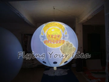 Custom Colorful Inflatable Lighting Balloon Globe With Total Digital Printing For Parade