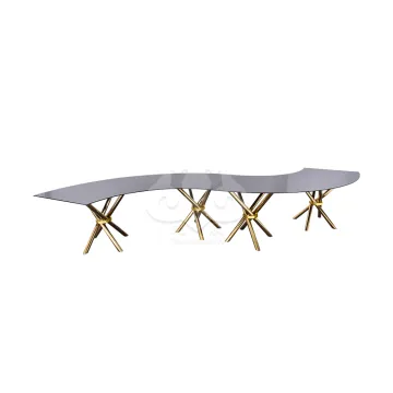 Serpentine Stainless Steel Dining Table Bases: Multiple Shapes for Wedding Tables for Sale