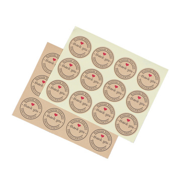 Circular Love Sticker Paper Cupcake Box Packaging Accessories Handmade Kraft Paper Adhesive Labels