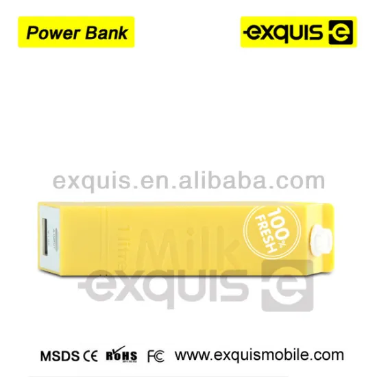 High quality 2600mAh Milk portable Lovely power bank travel charger Fashionable power bank charger for Smartphone iphone Samsung