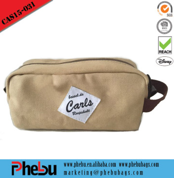 Black Leather Canvas Toiletry Bag Men Shaving Kit Bag(CAS15-031)