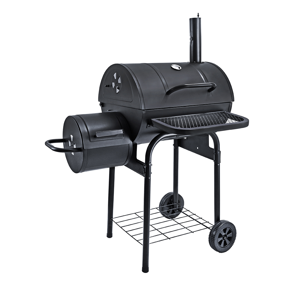 Grill Barrel Arang dengan Perokok Offset untuk Berkelah, Patio dan Backyard Memasak