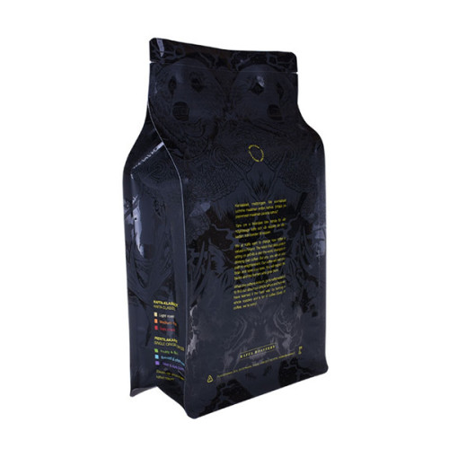 Sac d&#39;emballage de café personnalisé noir masque mat