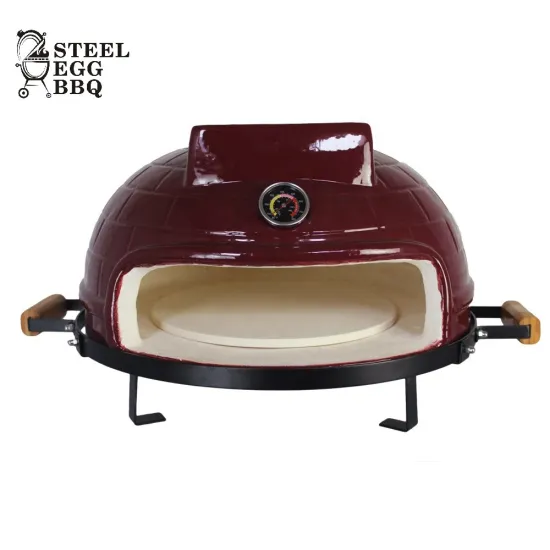 SEB Kamado Pizza Oven Baking Ceramic With Stainless Steel Tools Color Rack Chrome Wire Feature