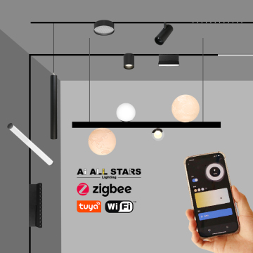 Tuya Zigbee Smart Dimmable Magnetic Track Spot Lights - DC24V Ultra Narrow Spotlight System