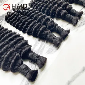 Deep Wave Bulk Cuticle Aligned Human Hair Bundles for Braiding