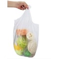 Plastic HDPE Vest Handle Reusable Mesh Produce Bag for Supermarket