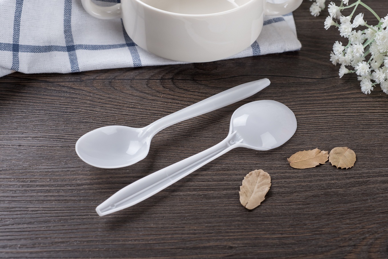 Plastic Forks Bulk White 100% Virgin PP Pet Disposable Soup Spoon Cutlery