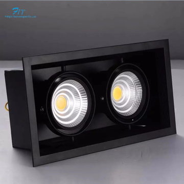High Color Rendering LED Spotlight Double Head 7W/10W/15W Embedded Anti-Glare Downlight