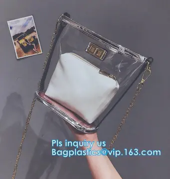 Gift bag clear shopping bag custom PVC plastic shopping bag, shiny pvc handle shopping hand bag clear tote bags ladies handbag