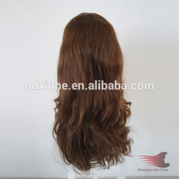 27inch light brown Mongolian human hair jewish wig multidirectional human hair wigs