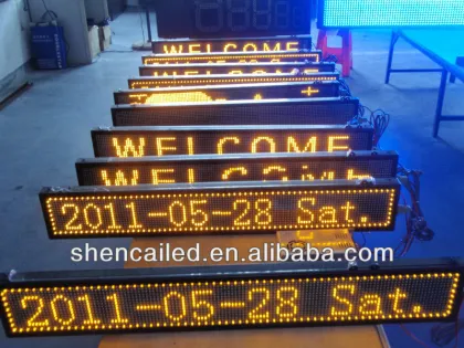 P7.62 yellow led commercial advertising display screen