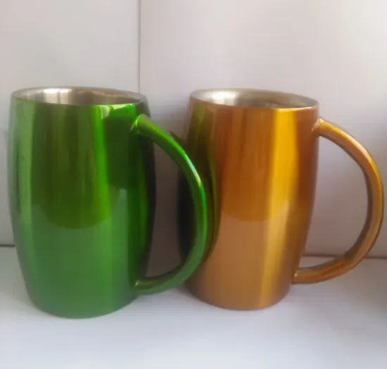 High Quality Stainless Steel Inner Ceramic Mug with Handle