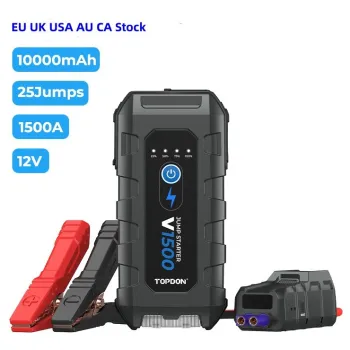 TOPDON V1500 12V 1500A 10000mAh Portable Battery Booster Power Bank for Car Jump Start