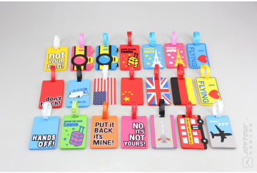 good market embossing pink luggage pattern rubber its luggage tags