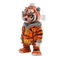 Tiger en argile en polymère 3D, bang de bécher de verre avec décoration d'argile en polymère Tiger mignon, tuyau d'eau en verre borosilicate, décoration de la maison