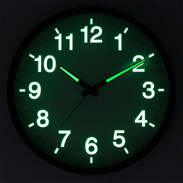 Factory Price Silent 10/12 Inch Silver Frame Nighted Wall Clock